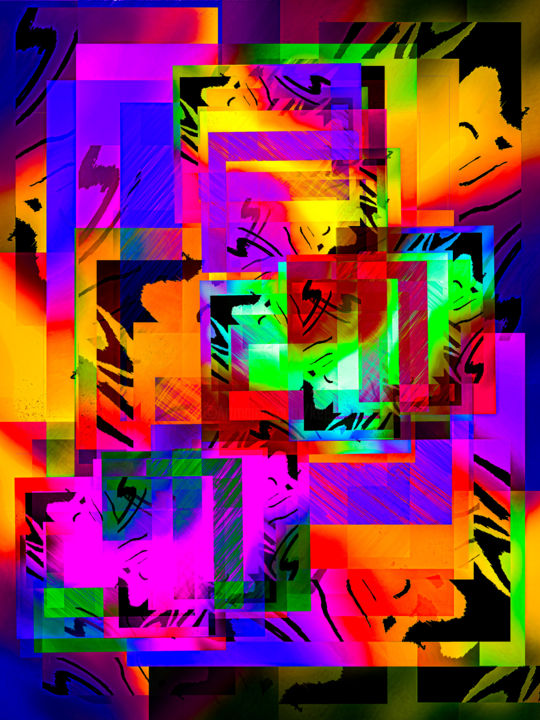 Digitale Kunst mit dem Titel "Pattern in Order" von Keep Magic, Original-Kunstwerk, Digitale Malerei Auf Keilrahmen aus Holz…