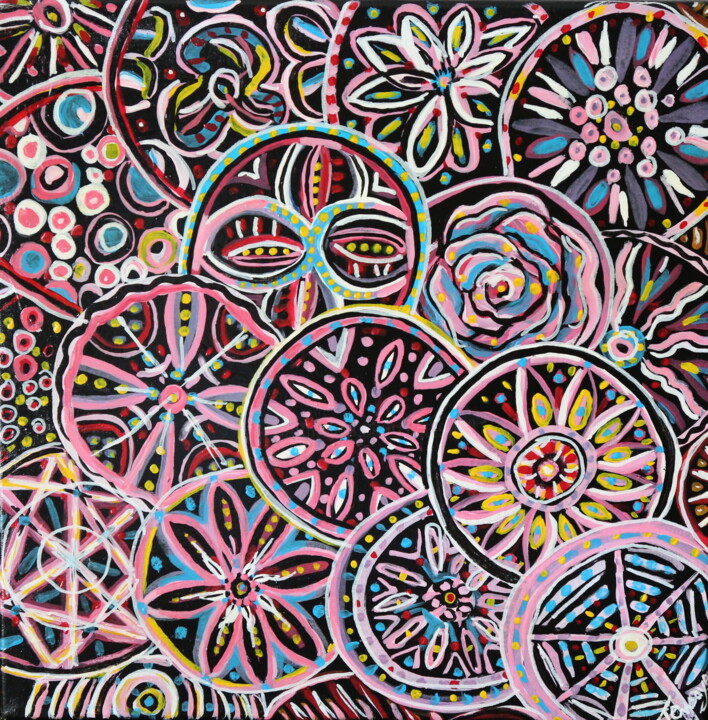 mandalas 绘画, 15.6x15.6 in