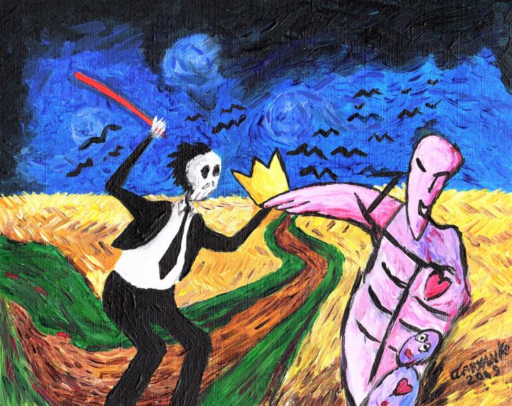 Peinture intitulée "Crows inspiredby" par Wabyanko, Œuvre d'art originale, Acrylique