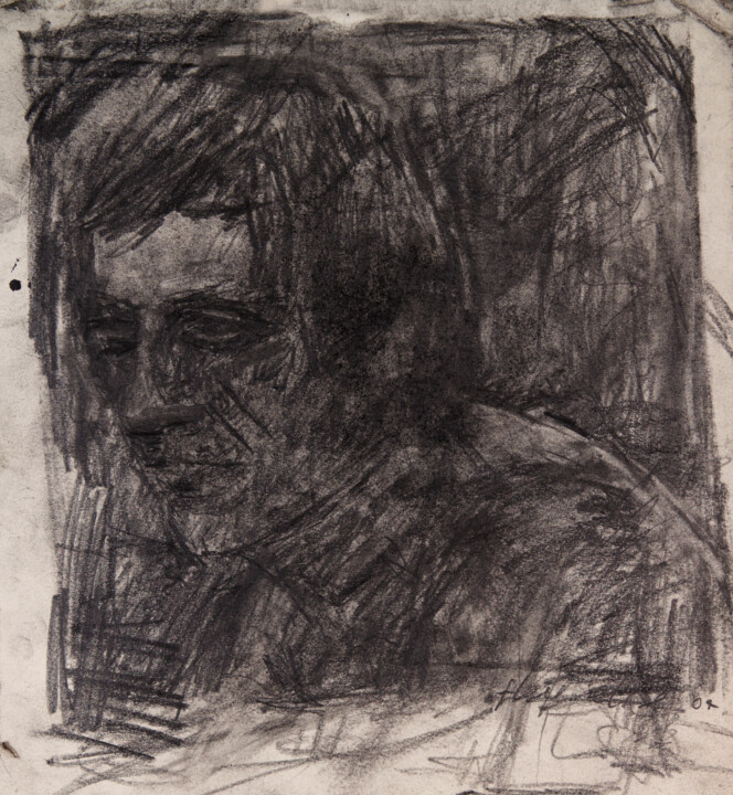 Drawing titled "Dirty Portrait 23" by Fleur Elise Noble, Original Artwork, Conté
