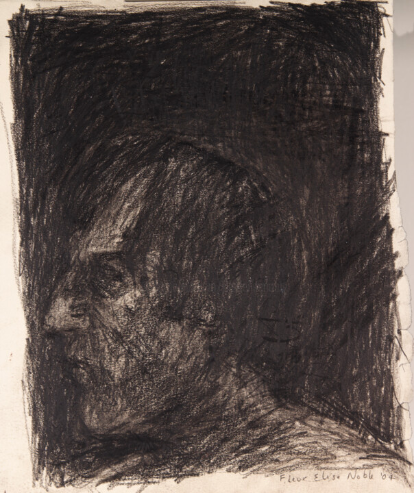 Drawing titled "Dirty Portrait 24" by Fleur Elise Noble, Original Artwork, Conté
