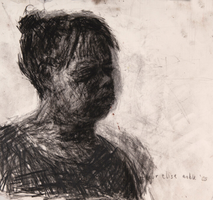 Drawing titled "Dirty Portrait 25" by Fleur Elise Noble, Original Artwork, Conté