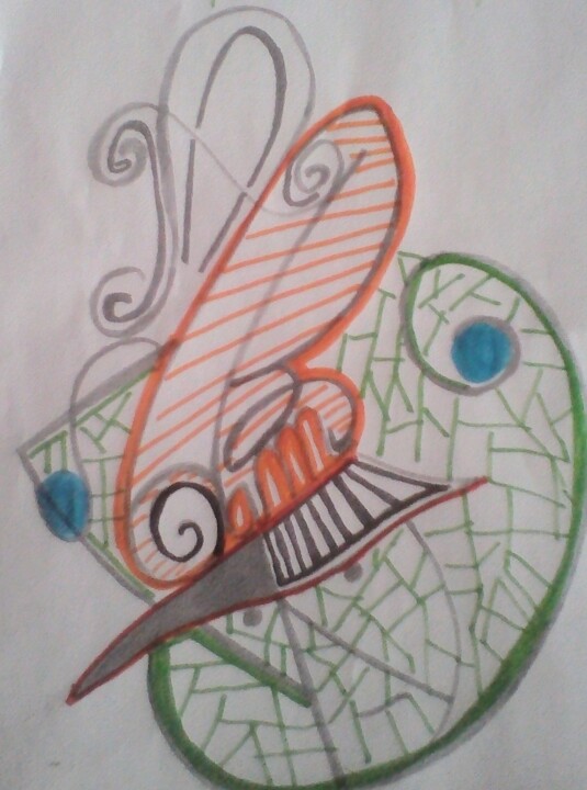 Le couple et le serpent. 图画, 11.8x7.9 in