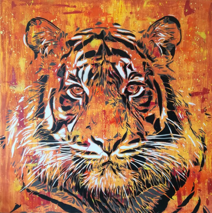 Tigre 绘画, 31.5x31.5 in
