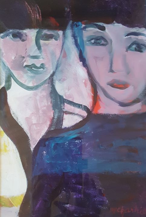 Pintura titulada "PORTRAIT" por Mchartrie, Obra de arte original, Acrílico Montado en Cartulina