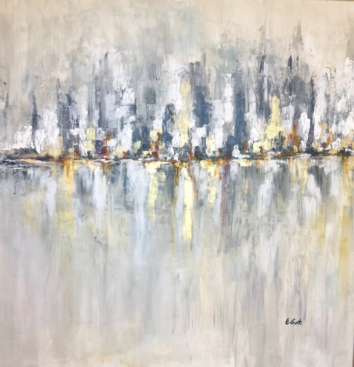 Peinture intitulée "Skyline" par Elisa Cook Benbassat Bassat, Œuvre d'art originale, Acrylique