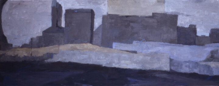 Painting titled "Long Building Paint…" by Fleur Elise Noble, Original Artwork, Oil
