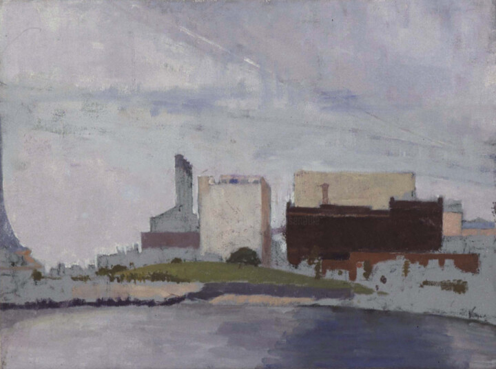 Painting titled "A Family of Buildin…" by Fleur Elise Noble, Original Artwork, Oil