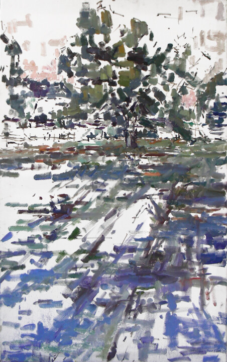 Painting titled "Tree and Ground" by Fleur Elise Noble, Original Artwork, Oil