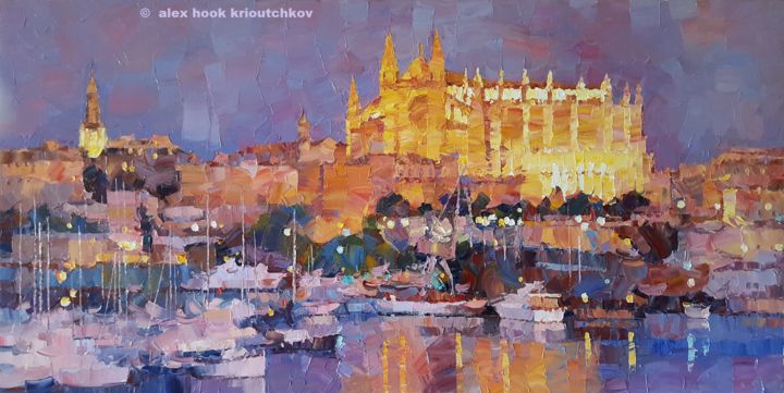 Palma de Mallorca XV 绘画, 19.7x39.4 in