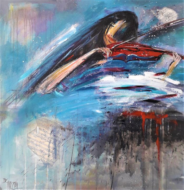 la violoniste 绘画, 31.5x31.5 in