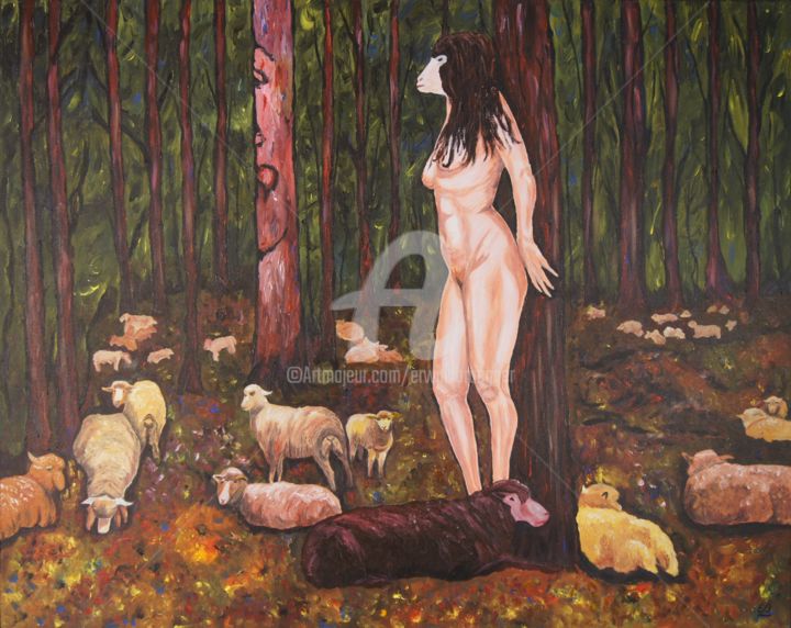 The black sheep 绘画, 31.5x39.4 in