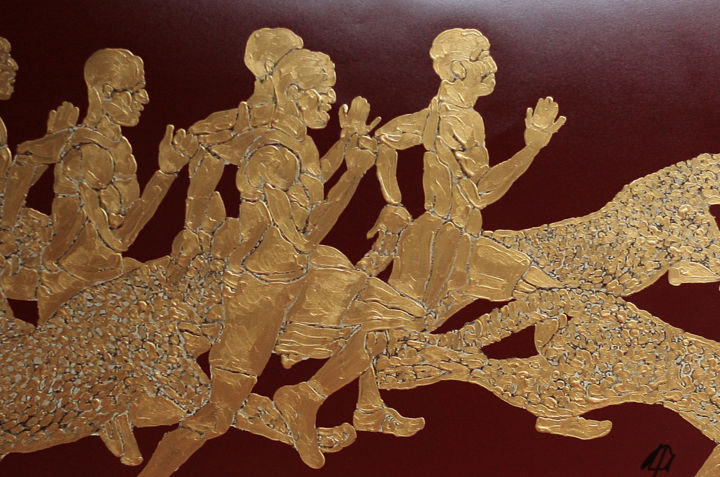 Painting titled "Run II" by Nikolay Biryukov, Original Artwork, Acrylic