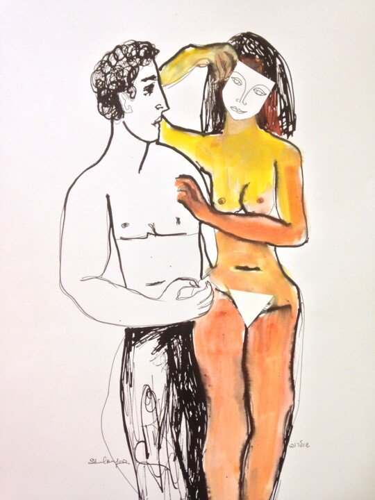 Drawing titled "no title 2019" by Janna Shulrufer, Original Artwork, Ink