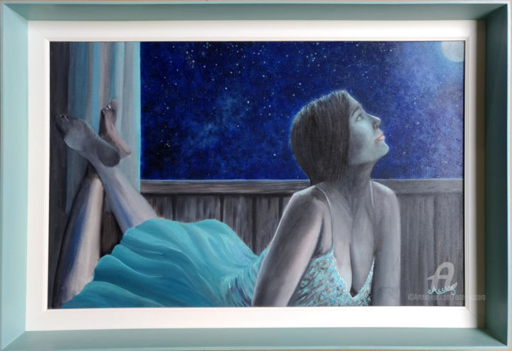 Confidare Alla Luna, Pittura da Accarò | ArtMajeur