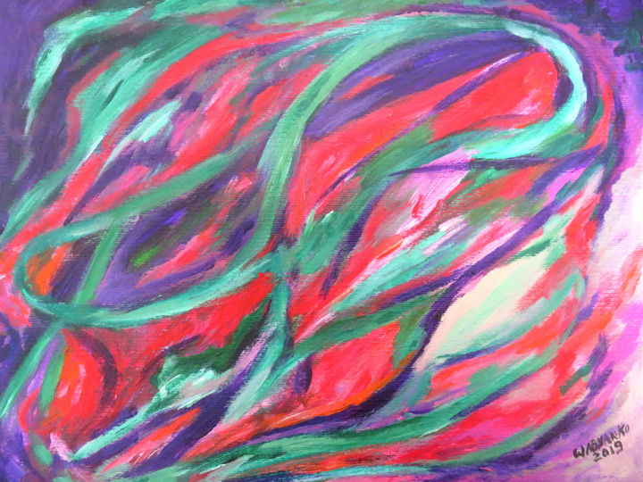 Peinture intitulée "Abstraction July" par Wabyanko, Œuvre d'art originale, Acrylique