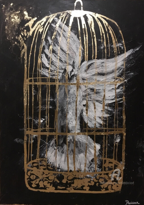 Malerei mit dem Titel "About to escape" von Daciana, Original-Kunstwerk, Acryl
