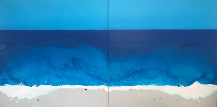 Peinture Acrylique THE WAWE 绘画, 39.4x78.7 in