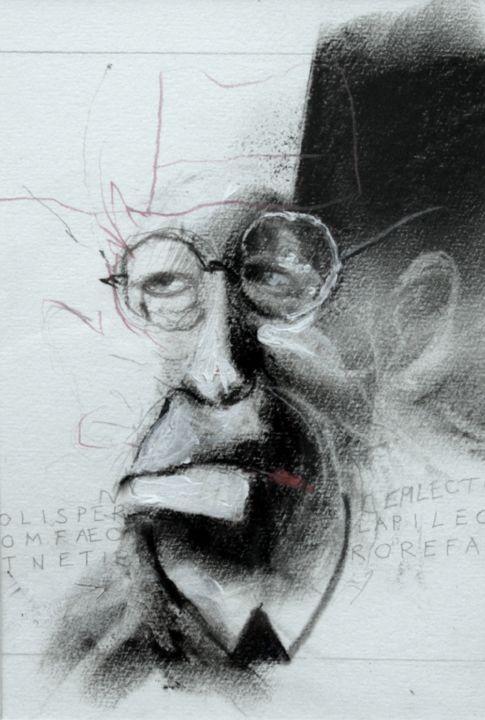 PORTRAIT DE S. FREUODE 图画, 7.1x5.5 in