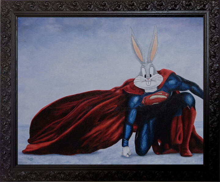 Bunny of steel 绘画, 14.2x17.7 in