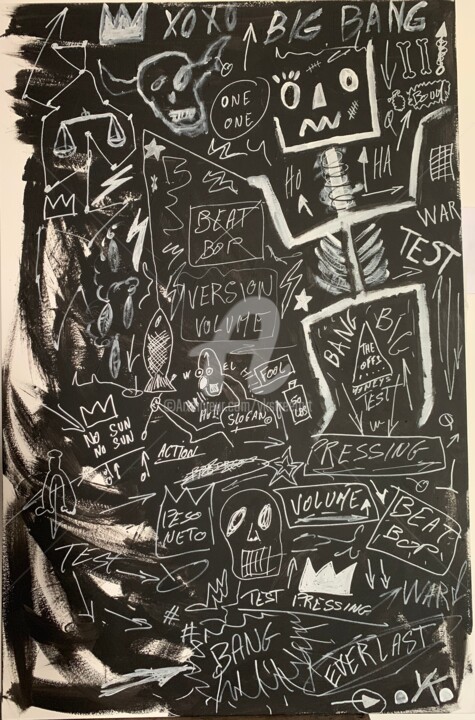 Painting titled "Hommage basquiat" by Ykstreetart, Original Artwork, Acrylic
