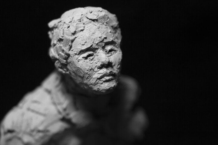 Sculpture titled "Clay Face 44" by Fleur Elise Noble, Original Artwork, Terra cotta