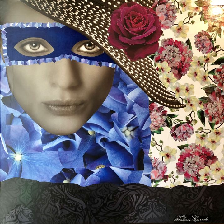Collages titulada "A Mascarada" por Fabiani Curvelo, Obra de arte original, Collages