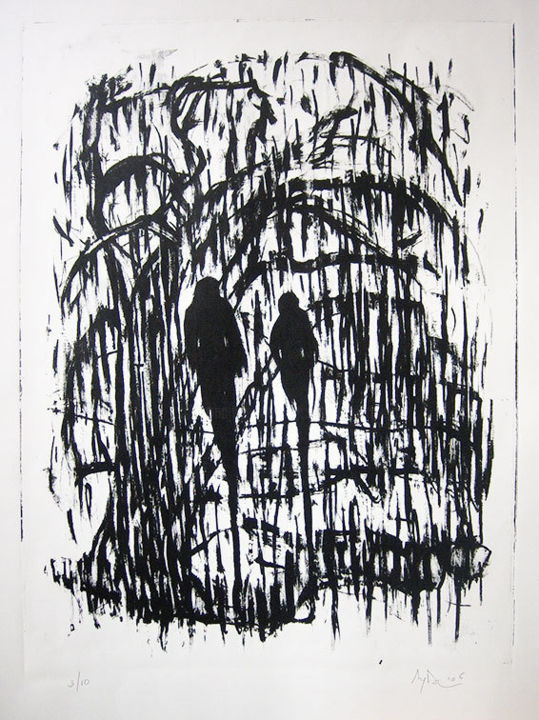 Estampas & grabados titulada "Couple" por Aymeric Dechamps, Obra de arte original, Litografía