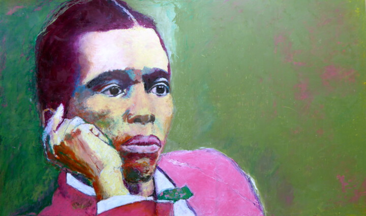 Peinture intitulée "Paul Laurence Dunbar" par Rosemay Dahan, Œuvre d'art originale, Huile