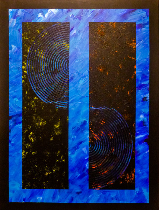 Painting titled "PAUSE" by Pascal Barbin, Original Artwork, Acrylic Mounted on Wood Stretcher frame