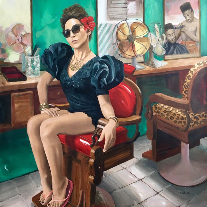 La Tenancière 绘画, 39.4x39.4 in