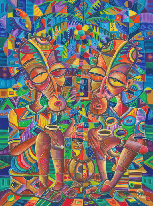 The Happy Villagers 4 绘画, 31.1x23.2 in