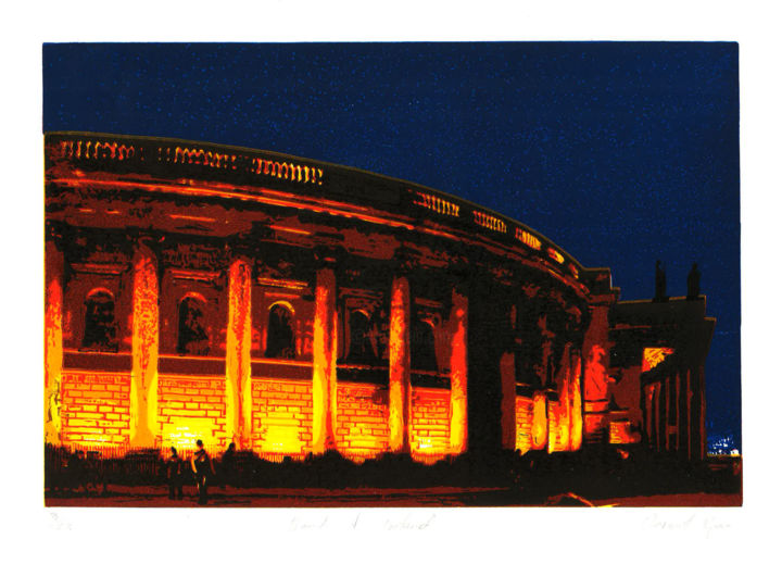 "Bank of Ireland" Printmaking, 8.8x14 in