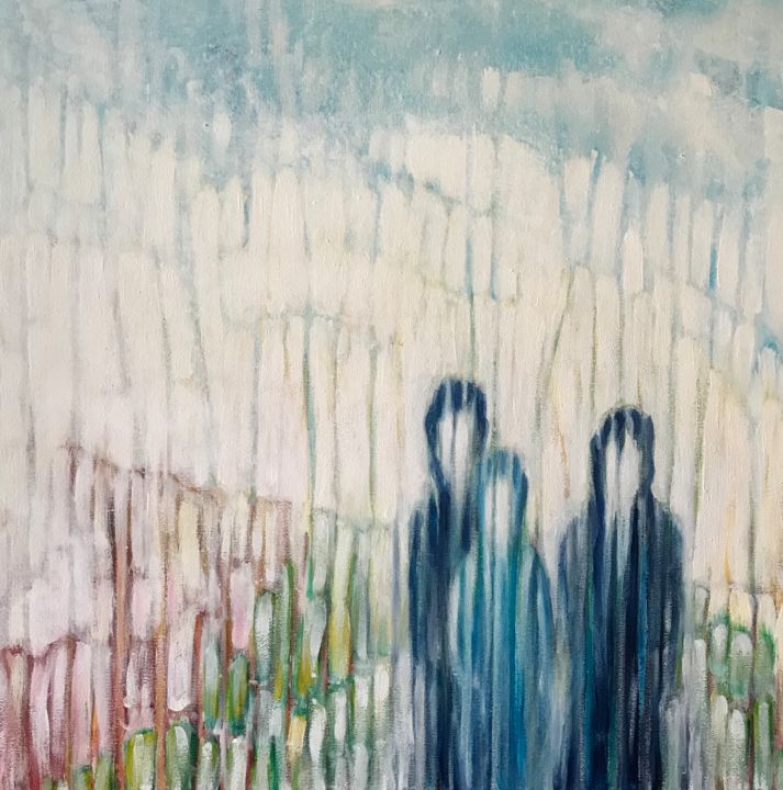 Pintura titulada "Trois promeneurs" por Aymeric Dechamps, Obra de arte original, Acrílico