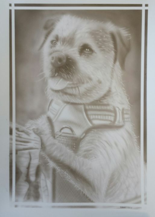 Painting titled "Bobbi" by Bad65 Airbrush, Original Artwork, Airbrush