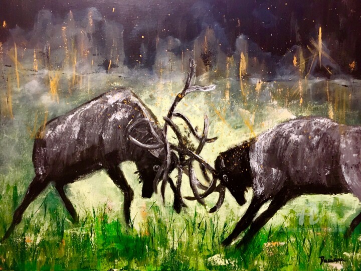 Painting titled "Struggles" by Daciana, Original Artwork, Acrylic