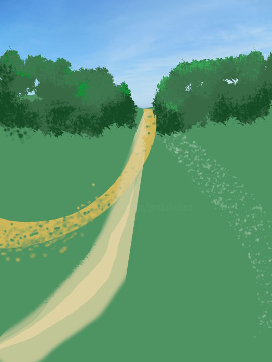 Digital Arts titled "Two Stands Of Trees…" by Gerald Shepherd F.F.P.S., Original Artwork, Digital Painting