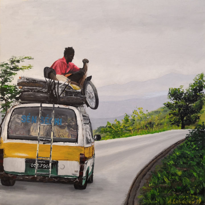 "Ride" Painting, 15.8x15.8 in