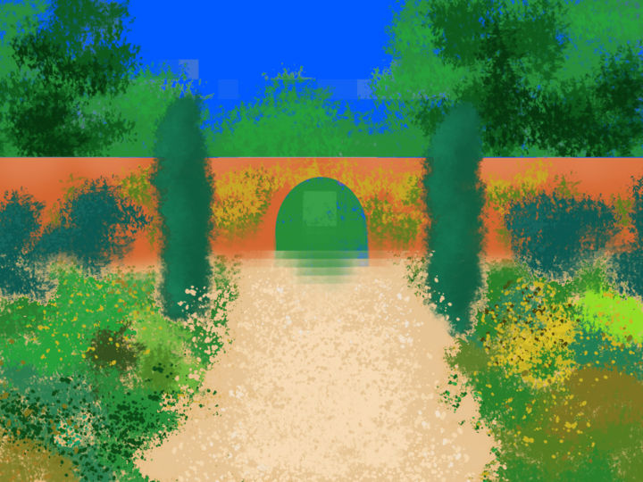 Digital Arts titled "A Summer Walk" by Gerald Shepherd F.F.P.S., Original Artwork, Digital Painting