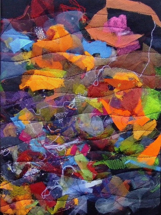 Fête 1 Textile Art, 20.9x16.9 in