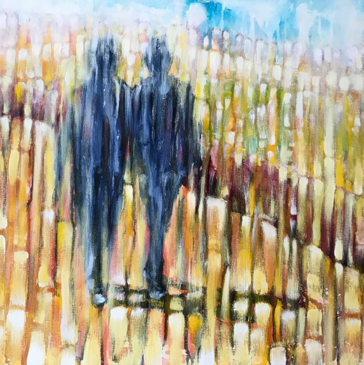 Pintura titulada "Couple de Promeneurs" por Aymeric Dechamps, Obra de arte original, Acrílico