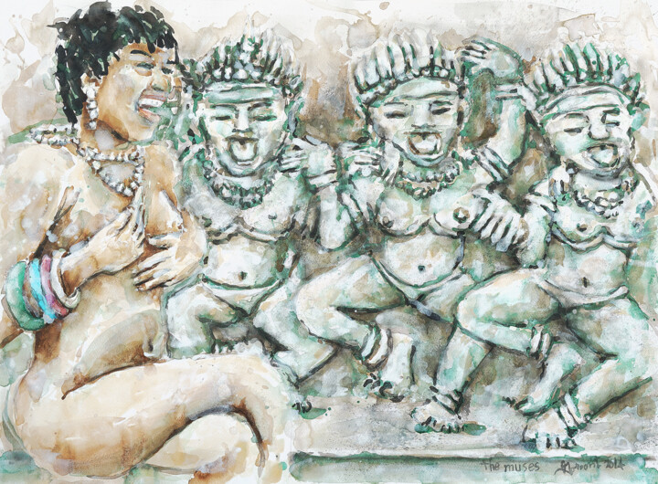 The muses 绘画, 22x30 in