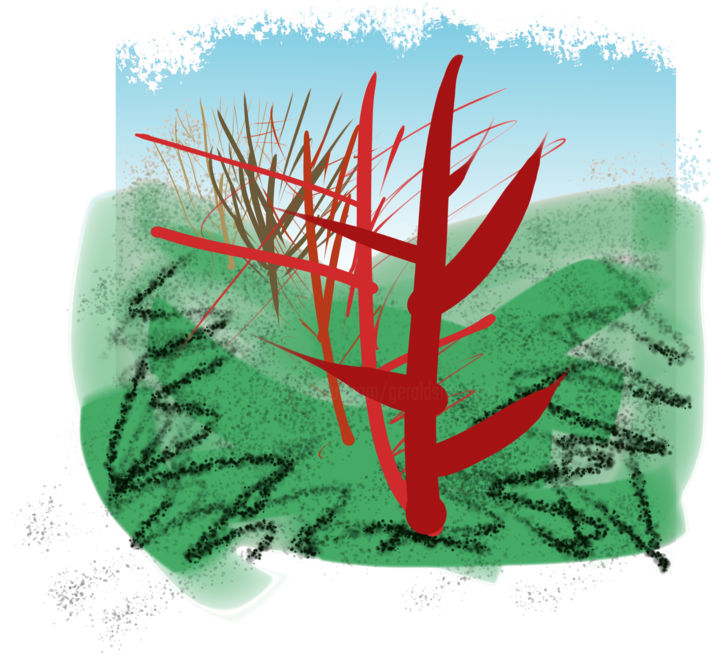 Digital Arts titled "Tree Line Study" by Gerald Shepherd F.F.P.S., Original Artwork, Digital Painting