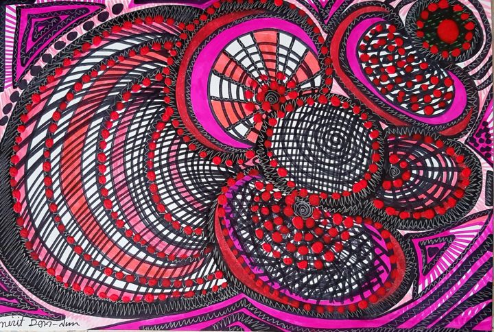 La mujer en el arte dibujos tinta y acrilico 绘画, 11.8x15.8 in