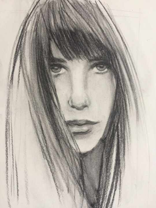 Dessin intitulée "JANE inspiration" par Marie Pascale Martins, Œuvre d'art originale, Fusain