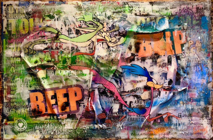 Road Runner & Coyote Collages, 31.5x47.2 in