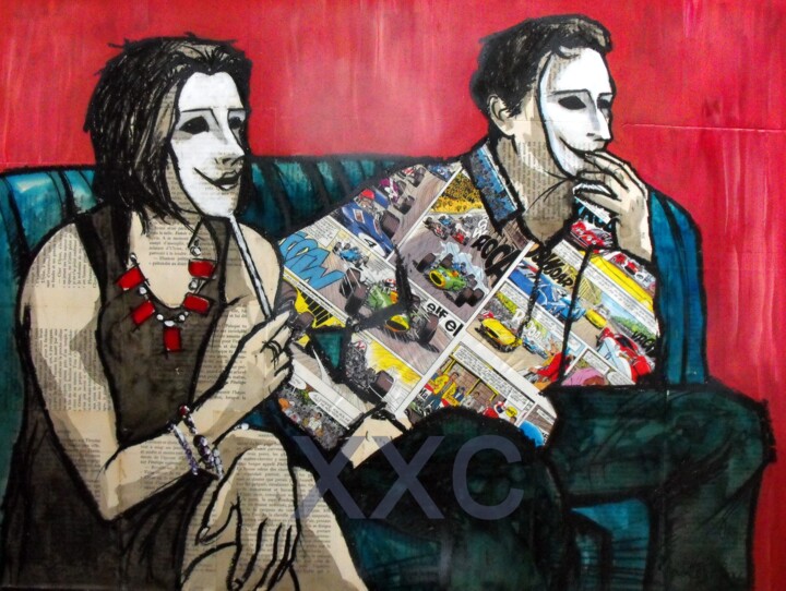 Painting titled "l'apparence" by Vincent Tessier Xxc, Original Artwork, Acrylic
