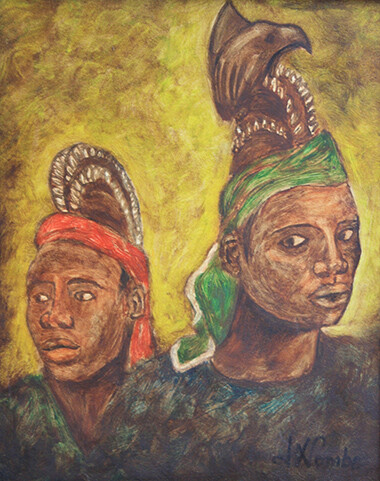 Danseurs Mossi. 绘画, 16.1x13 in
