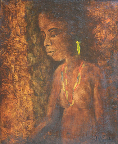 Jeune fille du Vanuatu. 绘画, 18.1x15 in