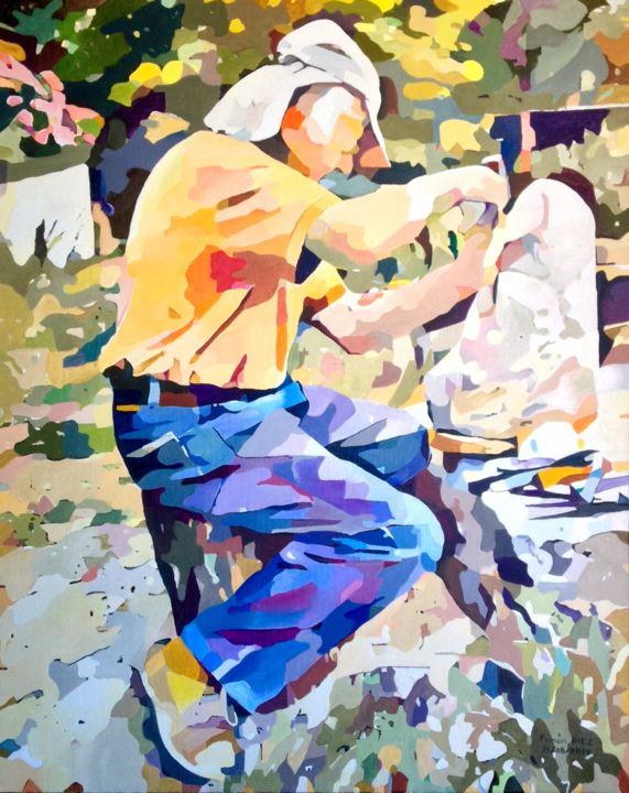 "Le sculpteur " Картина, 36,2x28,7 in